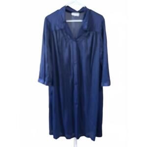 intage Vanity Fair Blue Nightgown with Floral Embroidered Bust